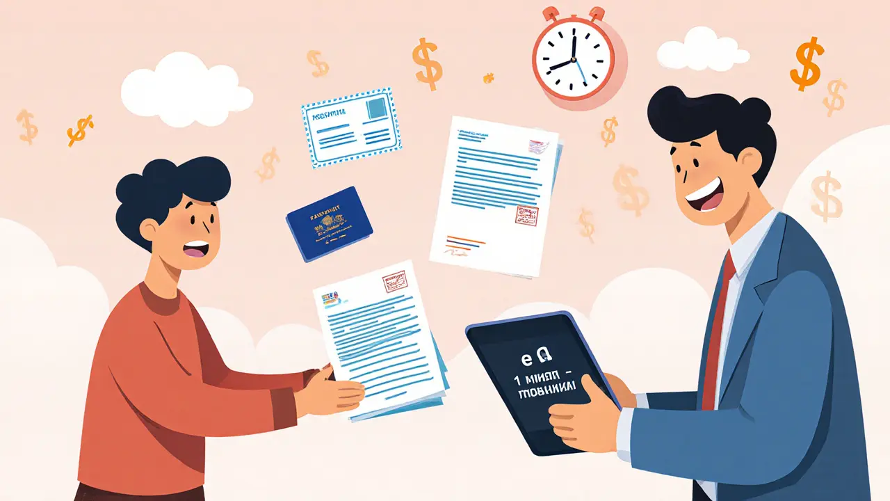 Человек подаёт документы страховой компании для оформления электронного ОСАГО.