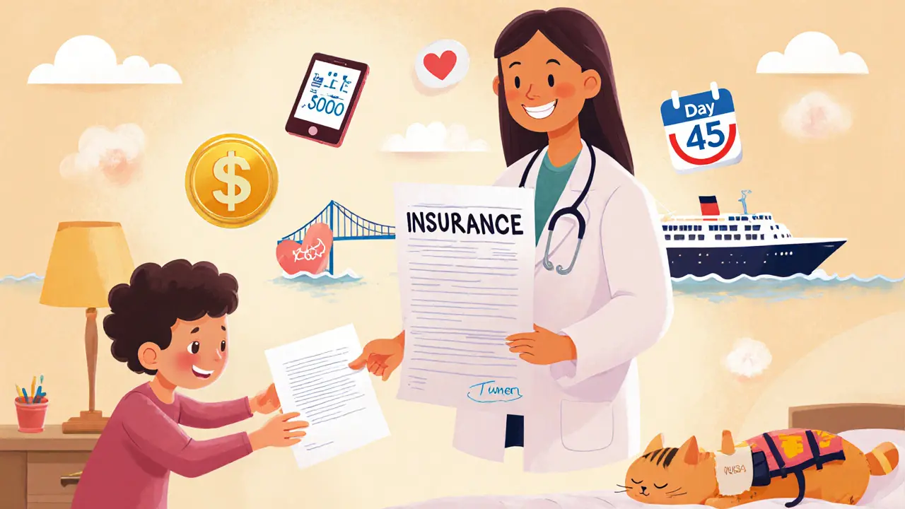 Ребёнок передаёт врачю страховку, которая превращается в мост к кораблю, за окном — Тюмень.