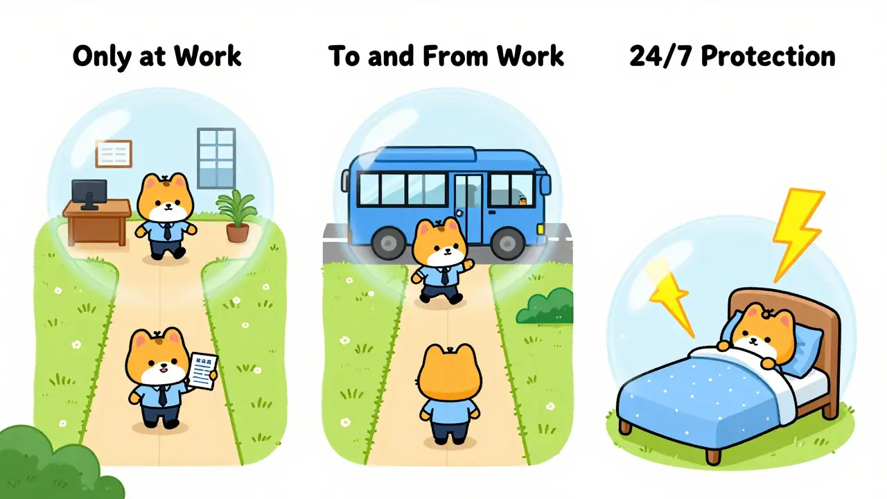 Три пути защиты: на работе, в пути и круглосуточно, каждый с защищёнными персонажами.
