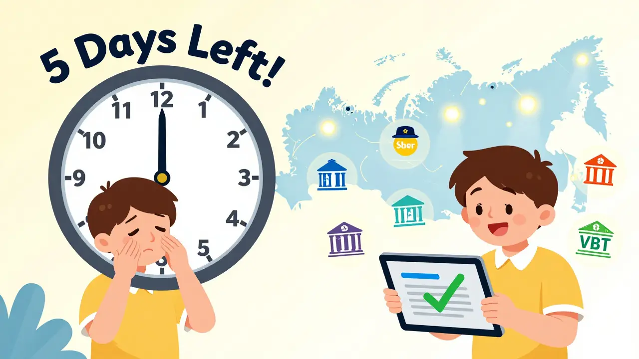 Домовладелец загружает страховку онлайн, рядом — значки банков с разными правилами, на фоне карта России с отмеченными регионами.