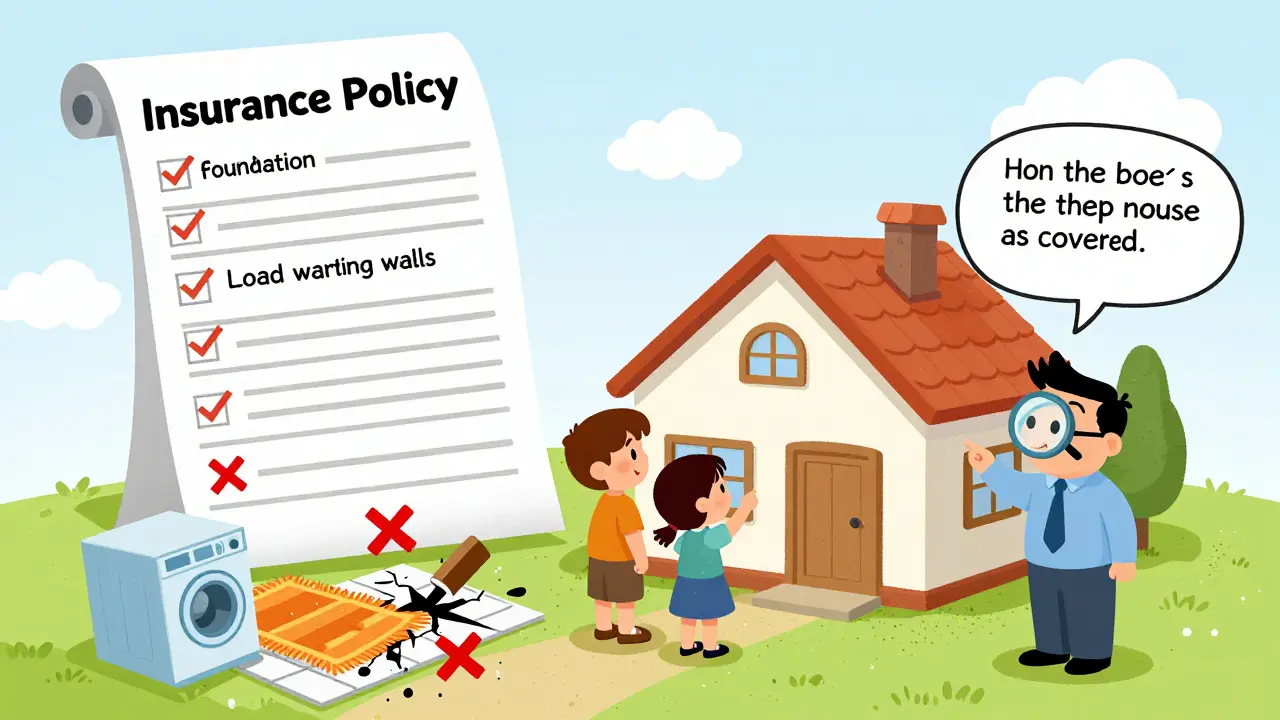 Страховой полис с галочками на конструктиве и крестиками на отделке и мебели