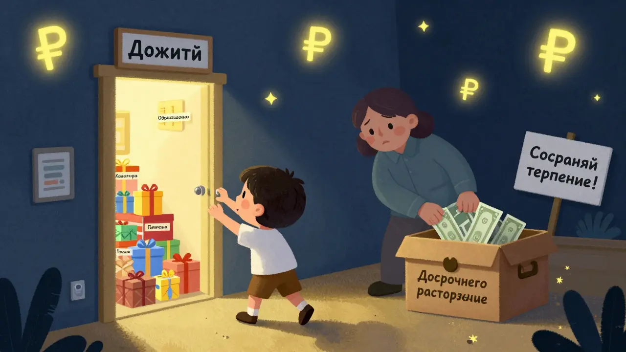 Ребёнок открывает дверь 'Дожитие' и попадает в комнату с подарками