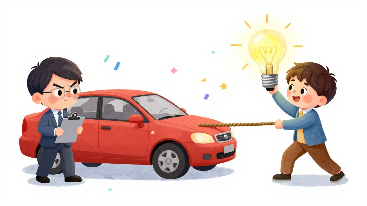 Независимый эксперт и страховой агент обсуждают стоимость автомобиля