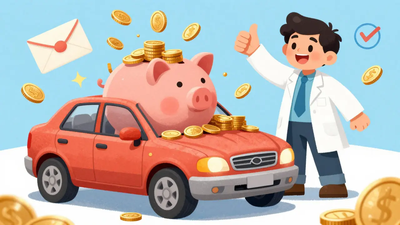 Автомобиль счастлив после получения полной выплаты