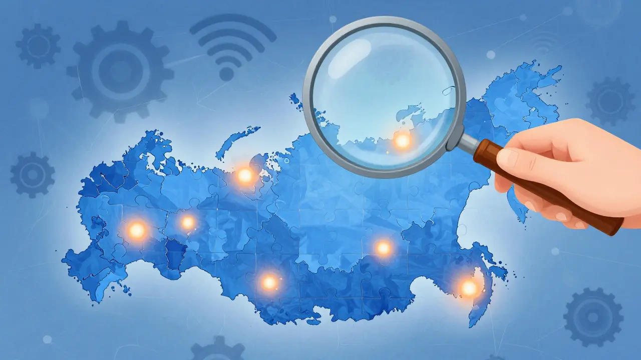 Карта России с выделенными зонами риска и защитой ИИ